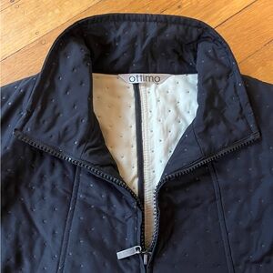Ottimo light jacket zip up polka dot black M S Japanese quality quilted golf ski